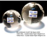 Crystal globe paper weight